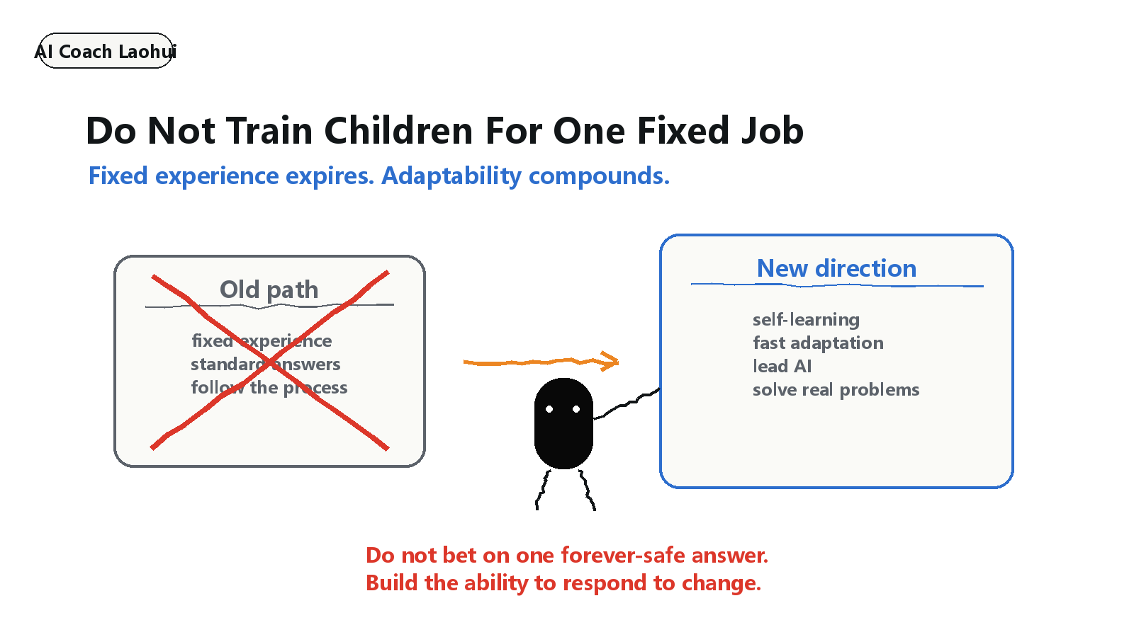 Do not train children for one fixed job